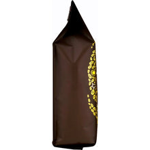 Brown ground coffee bag with folded top