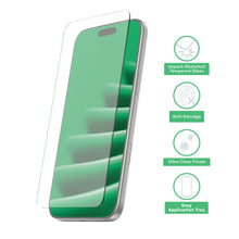 Tempered glass screen protector with application tray for impact protection