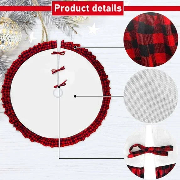 HadinEEon Christmas Tree Skirt, 48 inch, Indoor Christmas Tree Mat for Xmas Decoration (Red & White) - USA MEGA SHOP