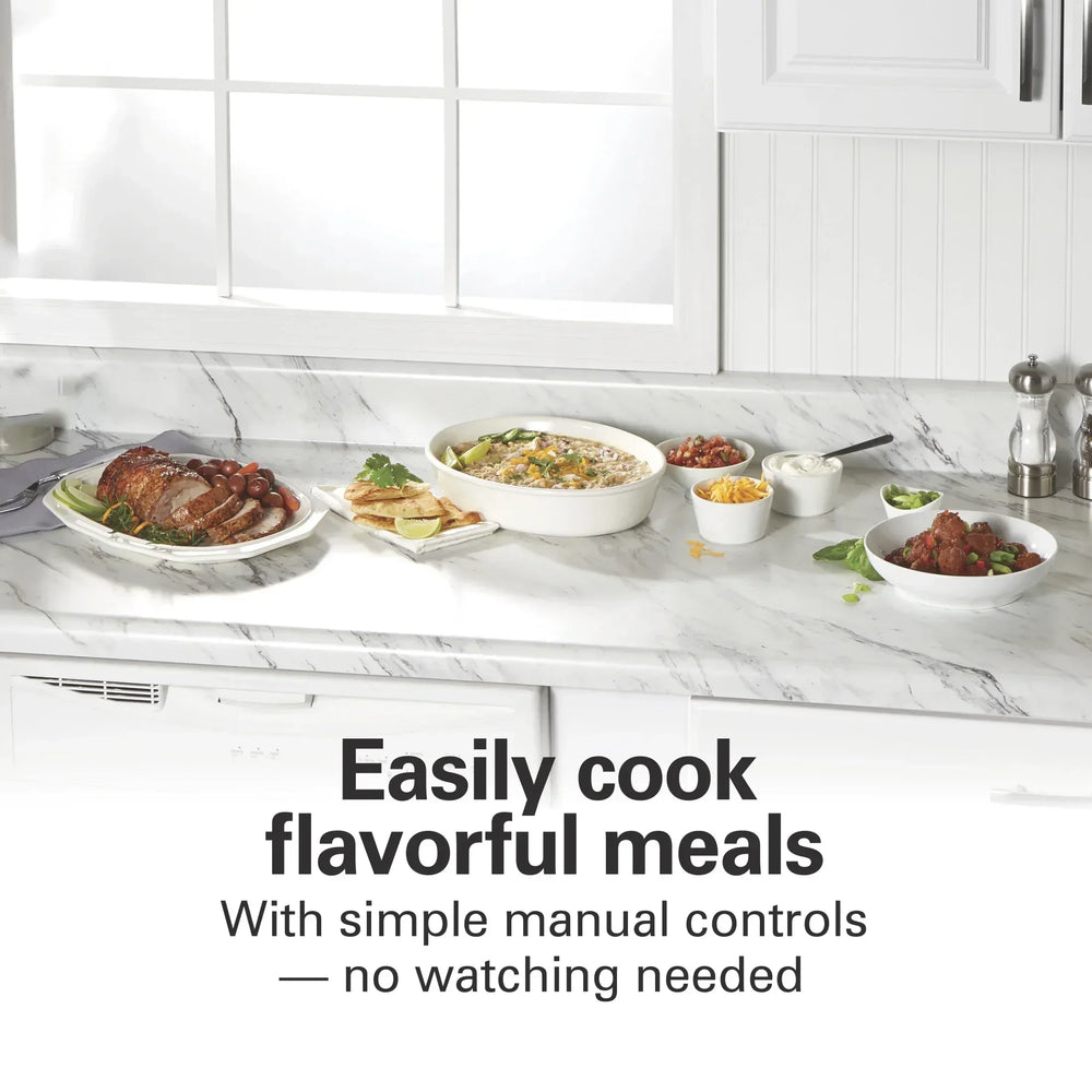 Hamilton Beach 6 Qt Slow Cooker, Stoneware Crock with Removable Pot, Red - USA MEGA SHOP