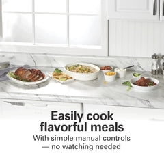 Hamilton Beach 6 Qt Slow Cooker, Stoneware Crock with Removable Pot, Red