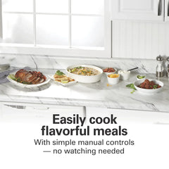 Hamilton Beach 6 Qt Slow Cooker, Stoneware Crock with Removable Pot, Red - USA MEGA SHOP