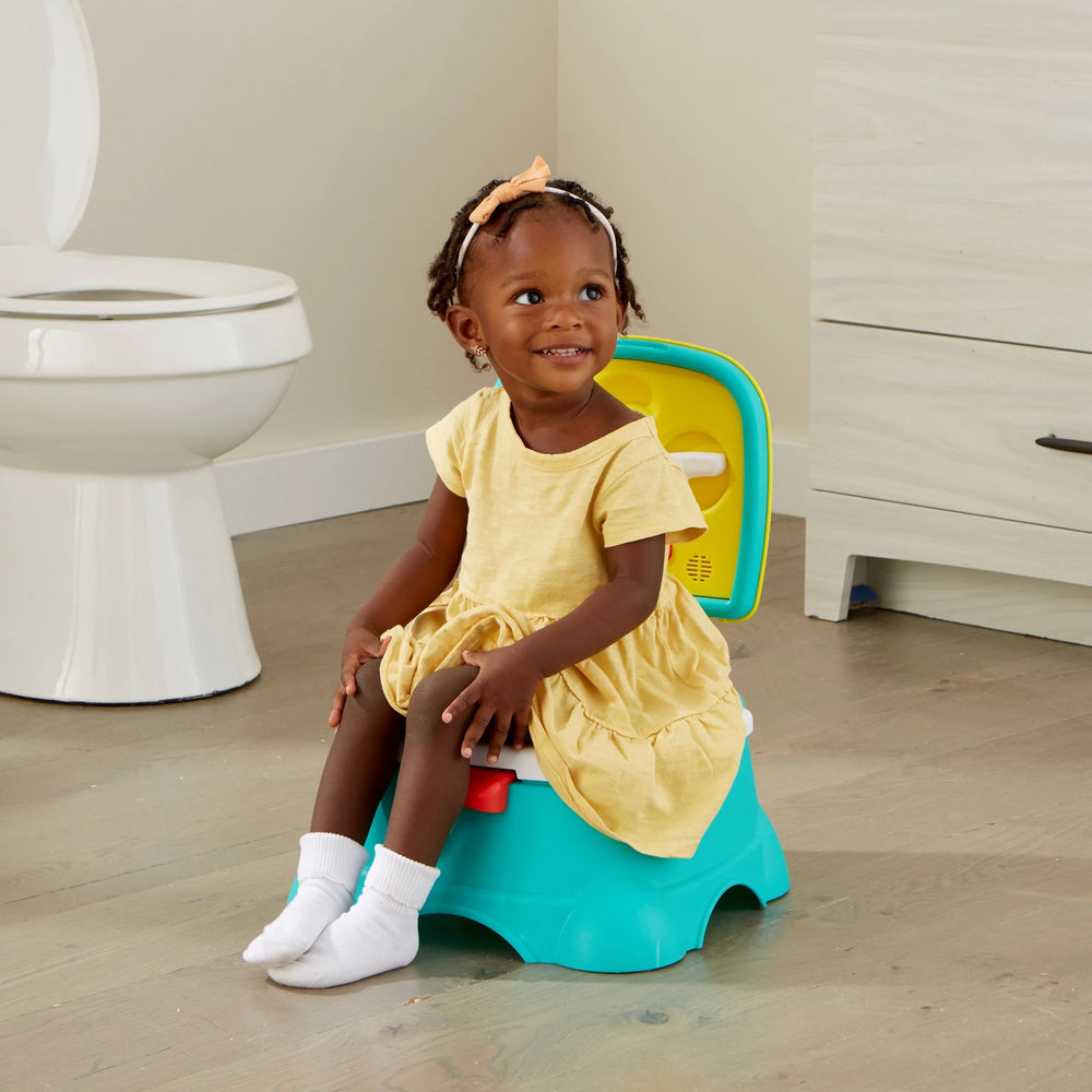 Sesame Street Elmo Hooray 3-in-1 Potty Chair, Toilet Trainer, Step Stool, Flush Handle, Unisex - USA MEGA SHOP