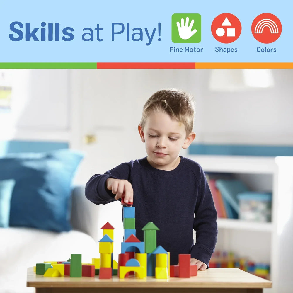 Melissa & Doug 100 Wood Blocks - USA MEGA SHOP