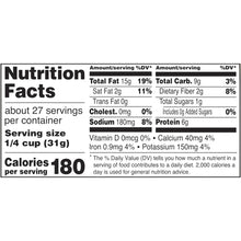 Nutrition Facts: 180 calories per serving for nut mix, 1/4 cup (31 g)