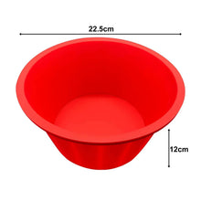 Red silicone slow cooker liner, bowl insert with wide top opening