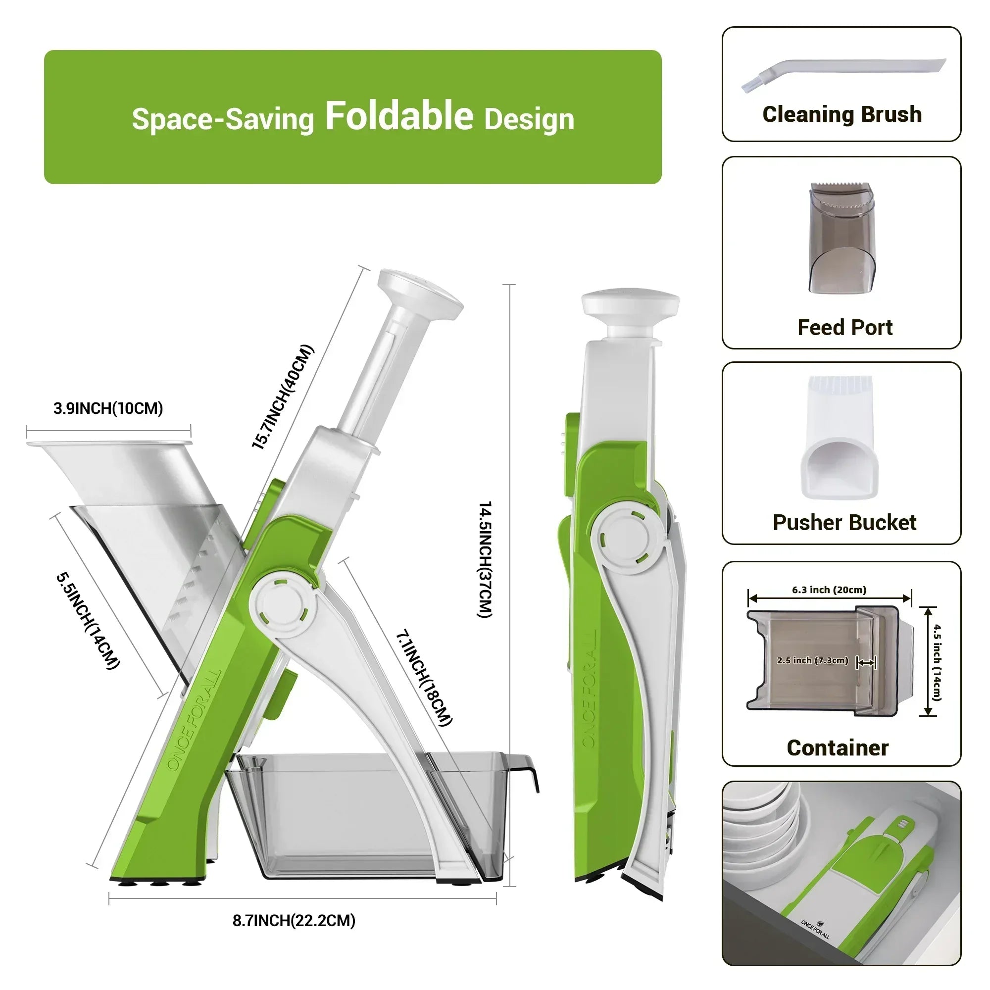 Mandoline Slicer for Vegetables Fruits, Adjustable Thickness Stainless Steel Food Cutter & Chopper, Safe and Quick Meal Preparation - USA MEGA SHOP