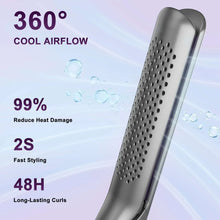 Airflow hair styler with vented barrel and cool-air airflow for reduced heat damage
