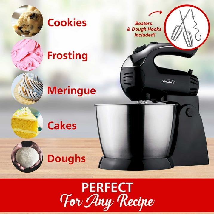 Brentwood New SM-1153 5-Speed + Turbo Stand Mixer, Black