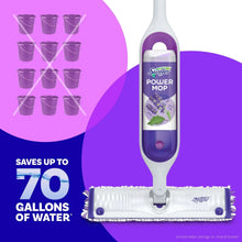 Swiffer Power Mop with attached refill solution bottle and refill pad