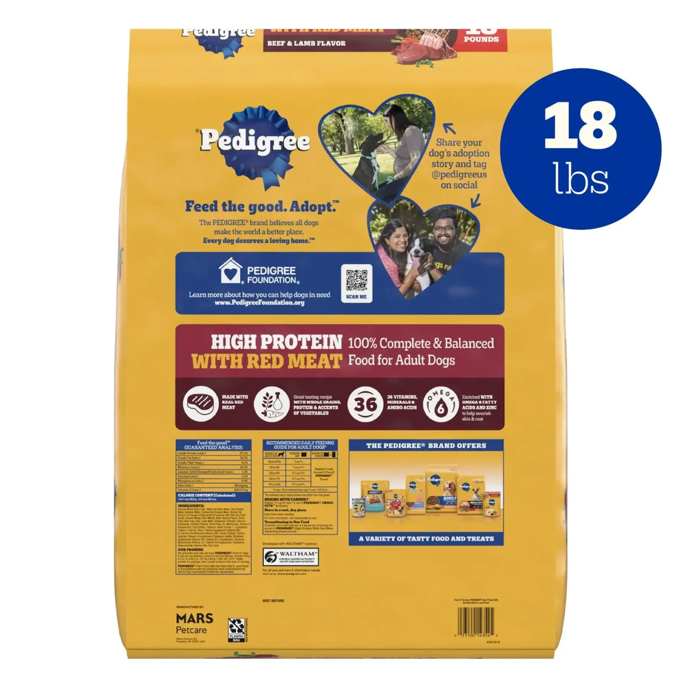 Pedigree High Protein Adult Dry Dog Food, Beef and Lamb Flavor - USA MEGA SHOP