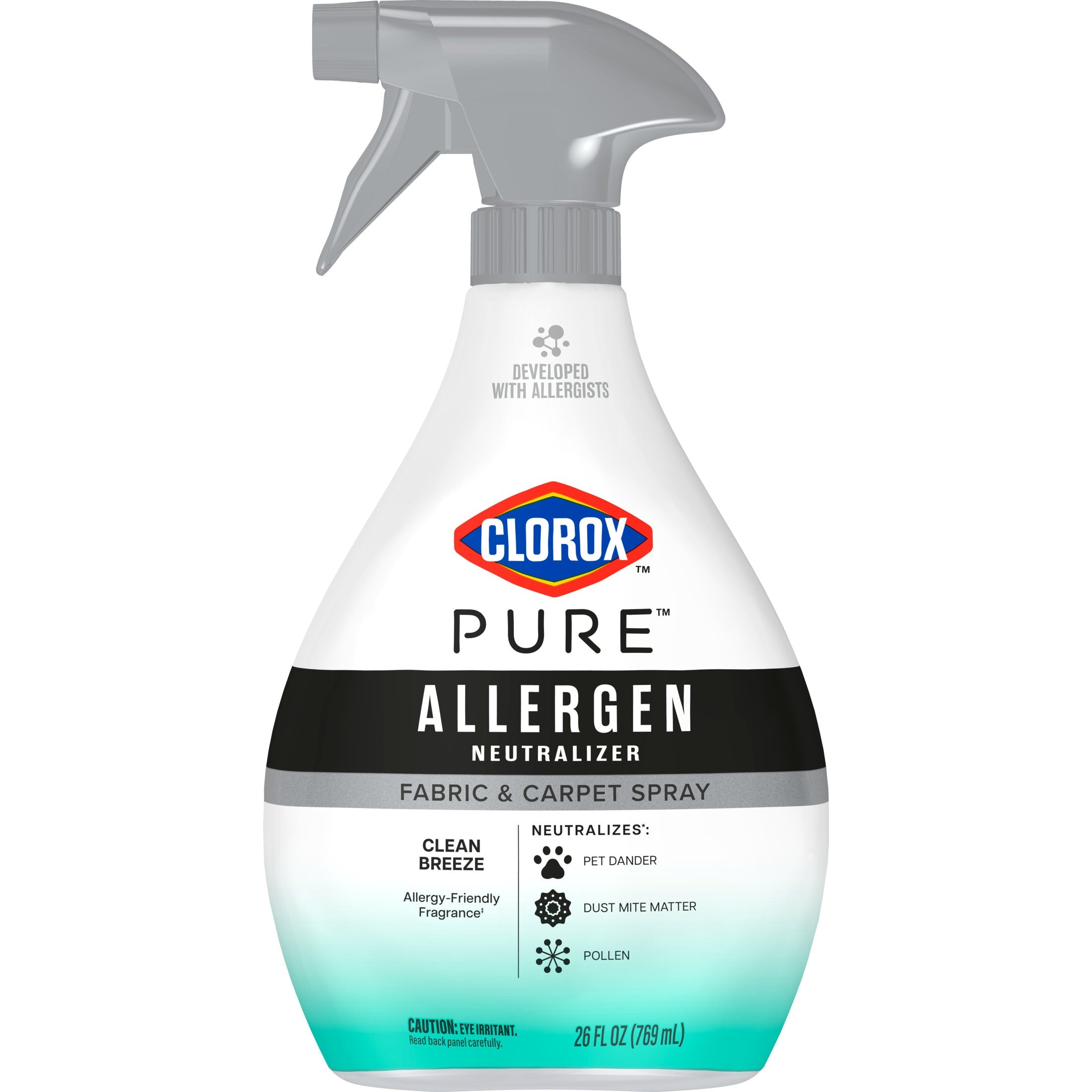 Clorox PURE Allergen Neutralizer Fabric and Carpet Spray, Clean Breeze, 26 fl. oz. Spray Bottle