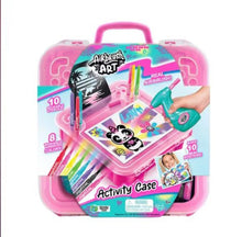 Pink Airbrush Art activity case with handle and clear front window