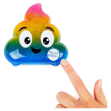 Small rainbow poop character hide-and-seek toy with smiling face