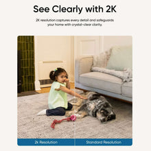 Indoor security camera 2K resolution promotional graphic