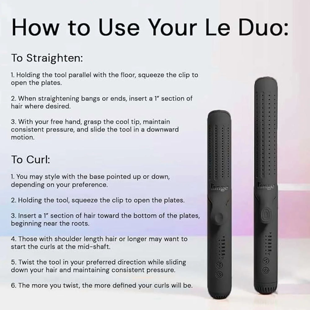 L'ange Hair Le Duo 360 Airflow Styler, Titanium Flat Iron Hair Straightener (Black) - USA MEGA SHOP