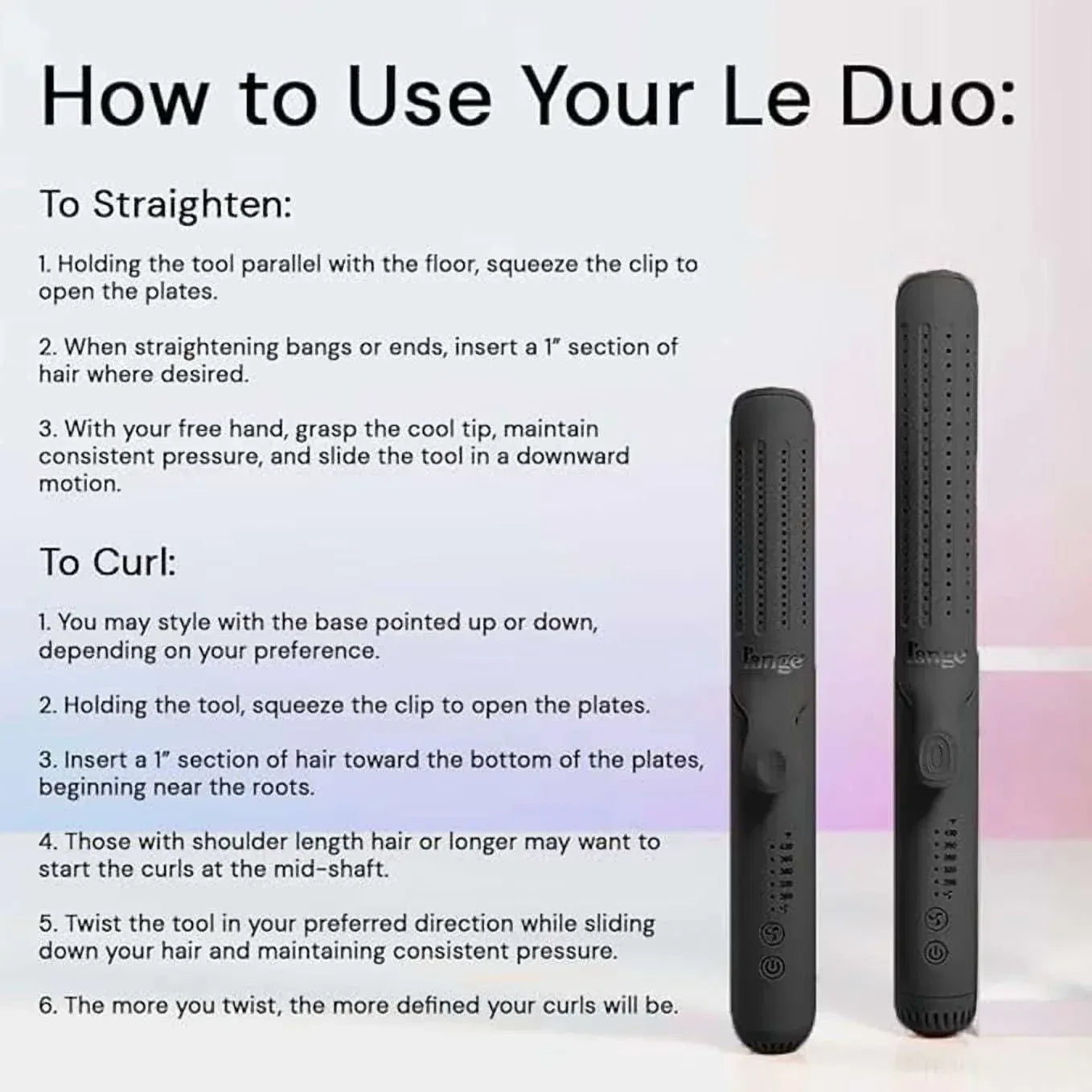 L'ange Hair Le Duo 360 Airflow Styler, Titanium Flat Iron Hair Straightener (Black)