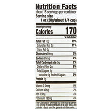 Nutrition facts panel for mixed nuts on white label