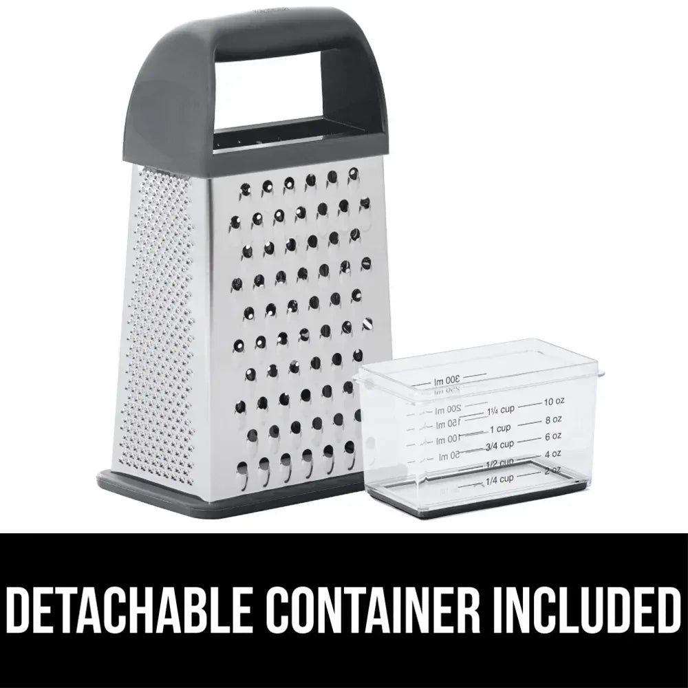 GORILLA GRIP Cheese Grater, BPA Free Stainless Steel Box Graters, Cheeses and Veggie Shredder - USA MEGA SHOP