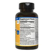Eye health softgels bottle side label with Supplement Facts and ingredients