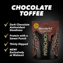 Chocolate toffee pouch with pistachios, dark chocolate coating and swirl drizzle design