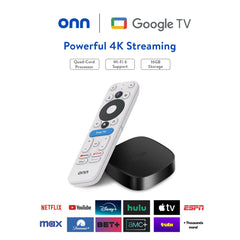 onn 4K Plus Streaming Device, Google TV - Ultra-fast Streaming, Stunning 4K UHD, 16GB Storage, 2GB RAM, Dolby Vision & Atmos, Remote with Voice Control - USA MEGA SHOP