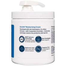 CeraVe Moisturizing Cream pump bottle side label with feature icons
