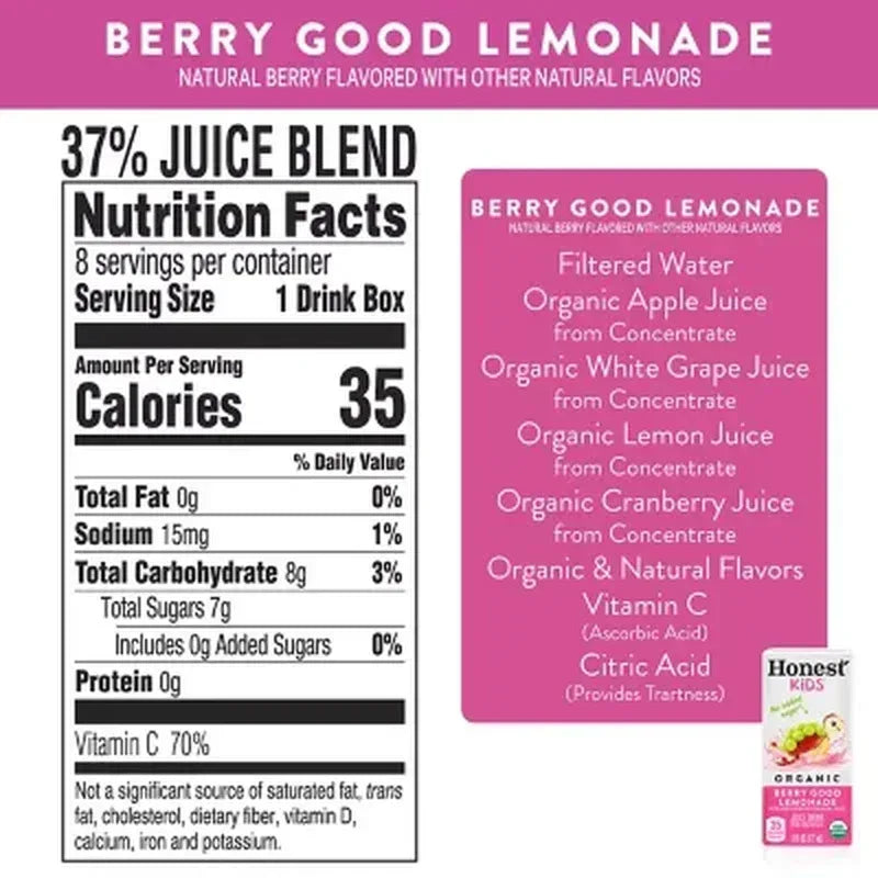 Honest Kids Organic Fruit Juice Drink Boxes Variety Pack (6 Oz., 40 Pk.)