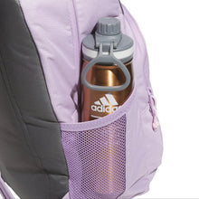 adidas Midway backpack side bottle pocket with mesh panel and adidas logo