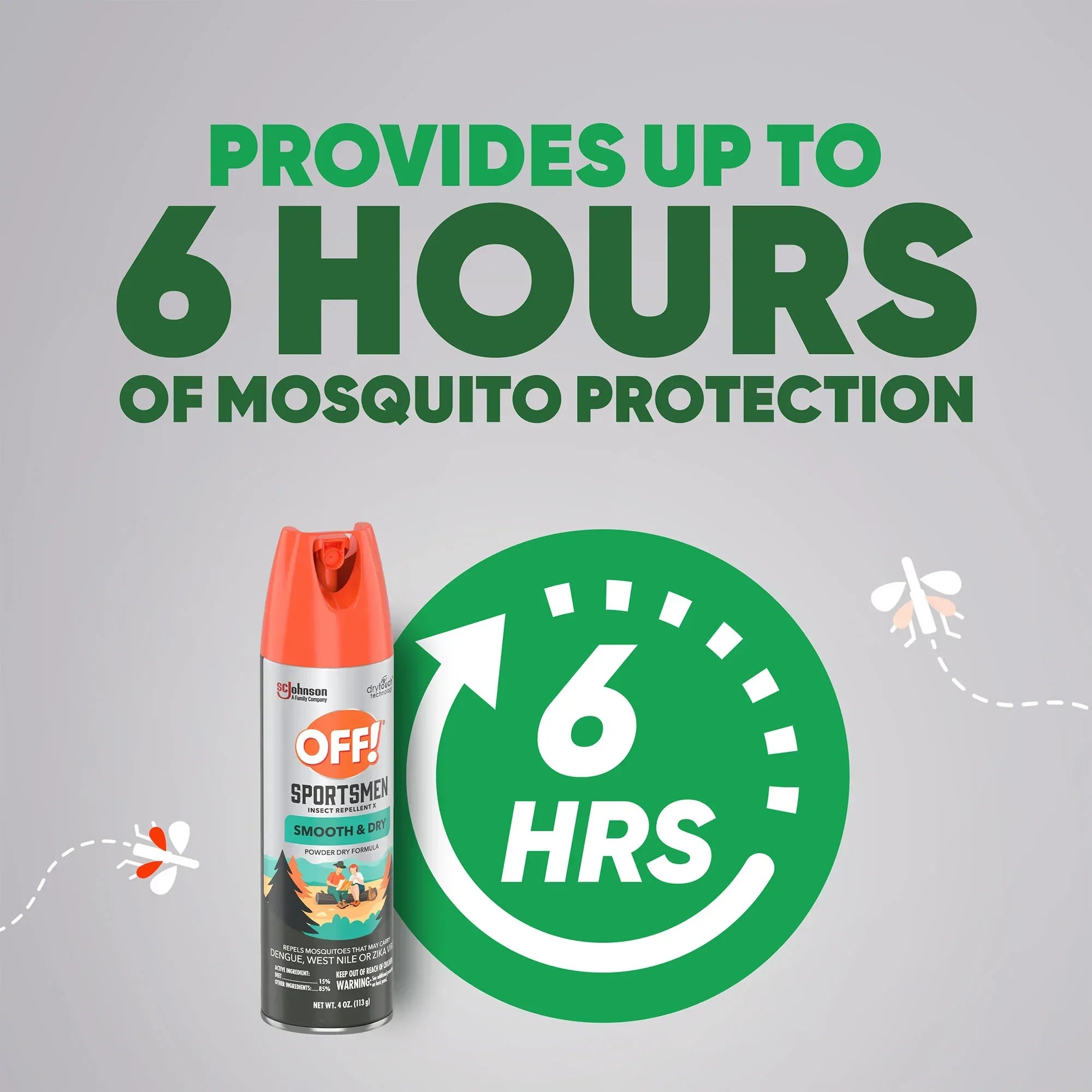OFF! Family Care Smooth and Dry 15% Deet Insect Repellent I Aerosol Value Pack, 4 oz, 2 Count