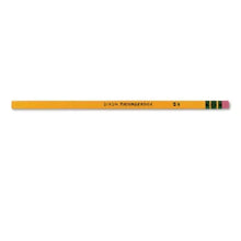 Ticonderoga HB #2 yellow woodcase pencil with pink eraser end and green stripes