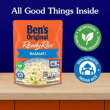 Ben's Original ReadyRice basmati rice pouch with no artificial preservatives badge