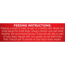 Milk-Bone Gravy Bones dog biscuit box back panel with feeding instructions