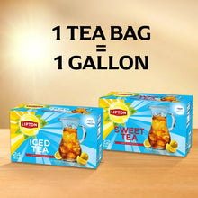 Lipton Sweet Tea iced tea bags carton set, 1 tea bag for 1 gallon