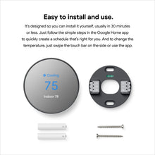 Charcoal smart thermostat remote, base plate, and included mounting hardware