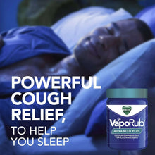Vicks VapoRub Advanced Plus chest rub jar for night cough relief
