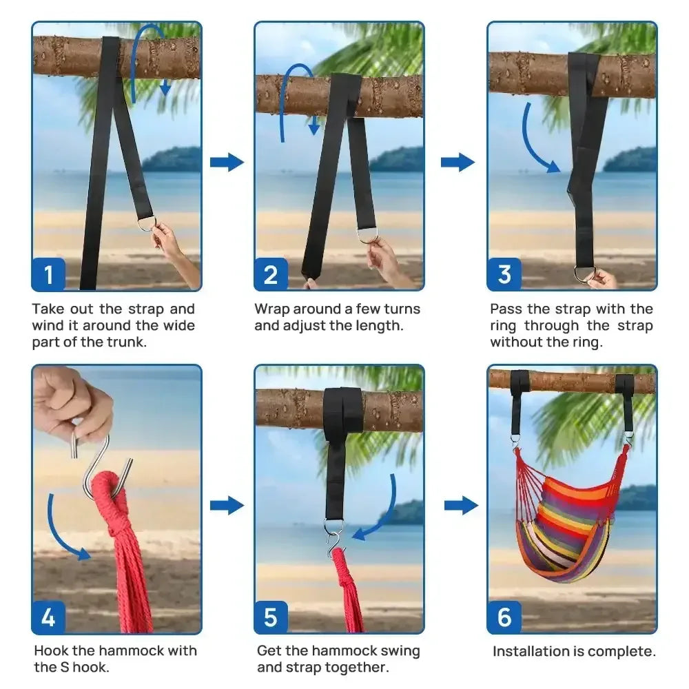 FGY Hammock Chair Swing Portable Canvas Camping Hanging Seat for Outdoor Indoor