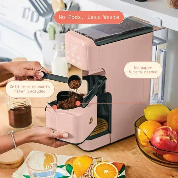Beautiful Perfect Grind™ Programmable Single Serve Coffee Maker, White Icing by Drew Barrymore