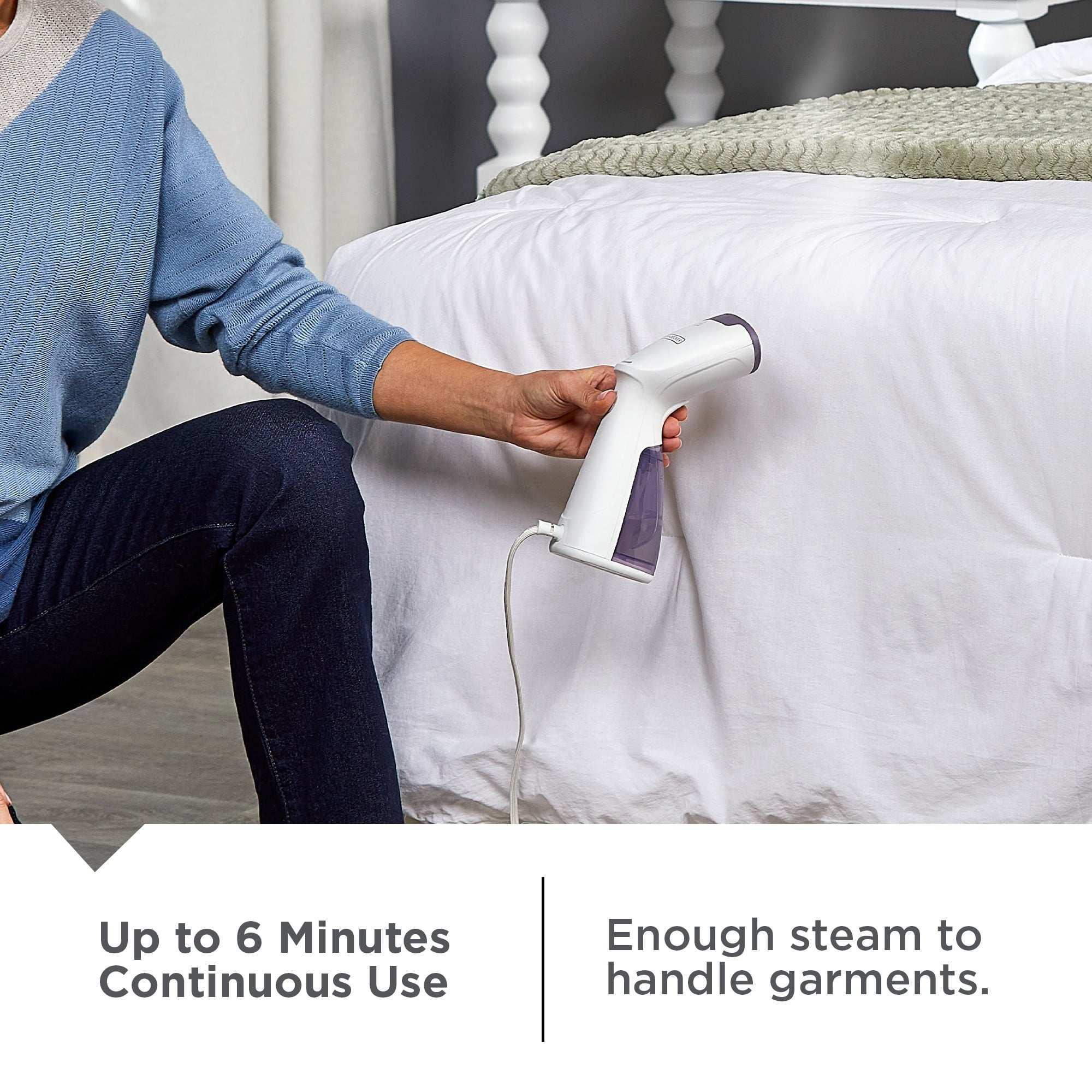 BLACK+DECKER 1000W Compact Garment Steamer with Pump Heater, Removable Water Tank, and Quick Heat-up
