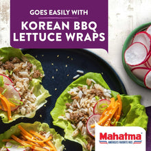 Korean BBQ lettuce wraps with jasmine rice, vegetables, and herbs