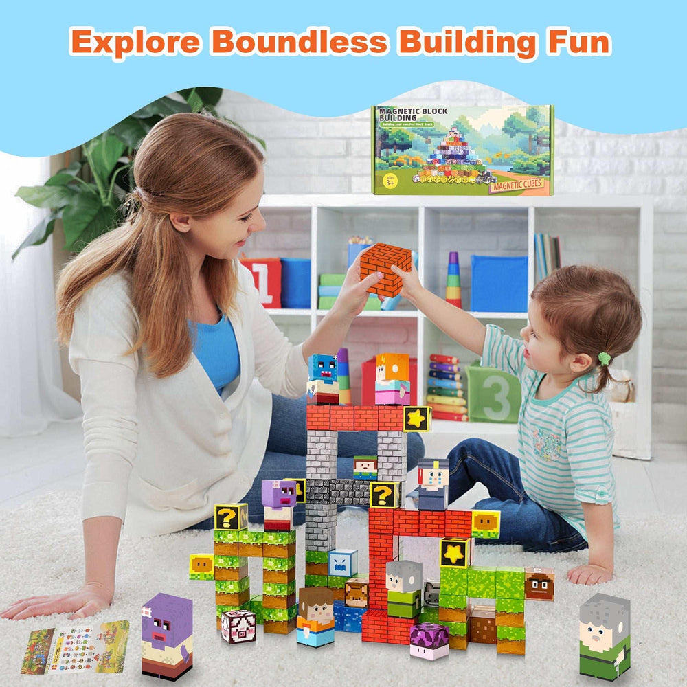 Crtynell 100pcs Magnetic Blocks - Build a Plants Wars Set, Magnetic Building Blocks Toddler Toys STEM Sensory Outdoor Toys for Boys and Girls Ages 3+, Birthday Gifts for Kids - USA MEGA SHOP