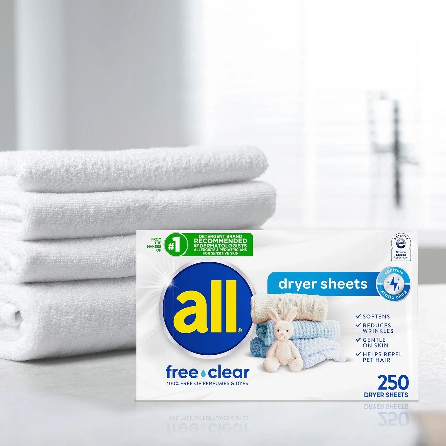 all Fabric Softener Dryer Sheets, Free Clear, 250 ct. - USA MEGA SHOP