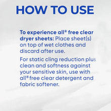 How to use instructions for free clear dryer sheets on wet cloths