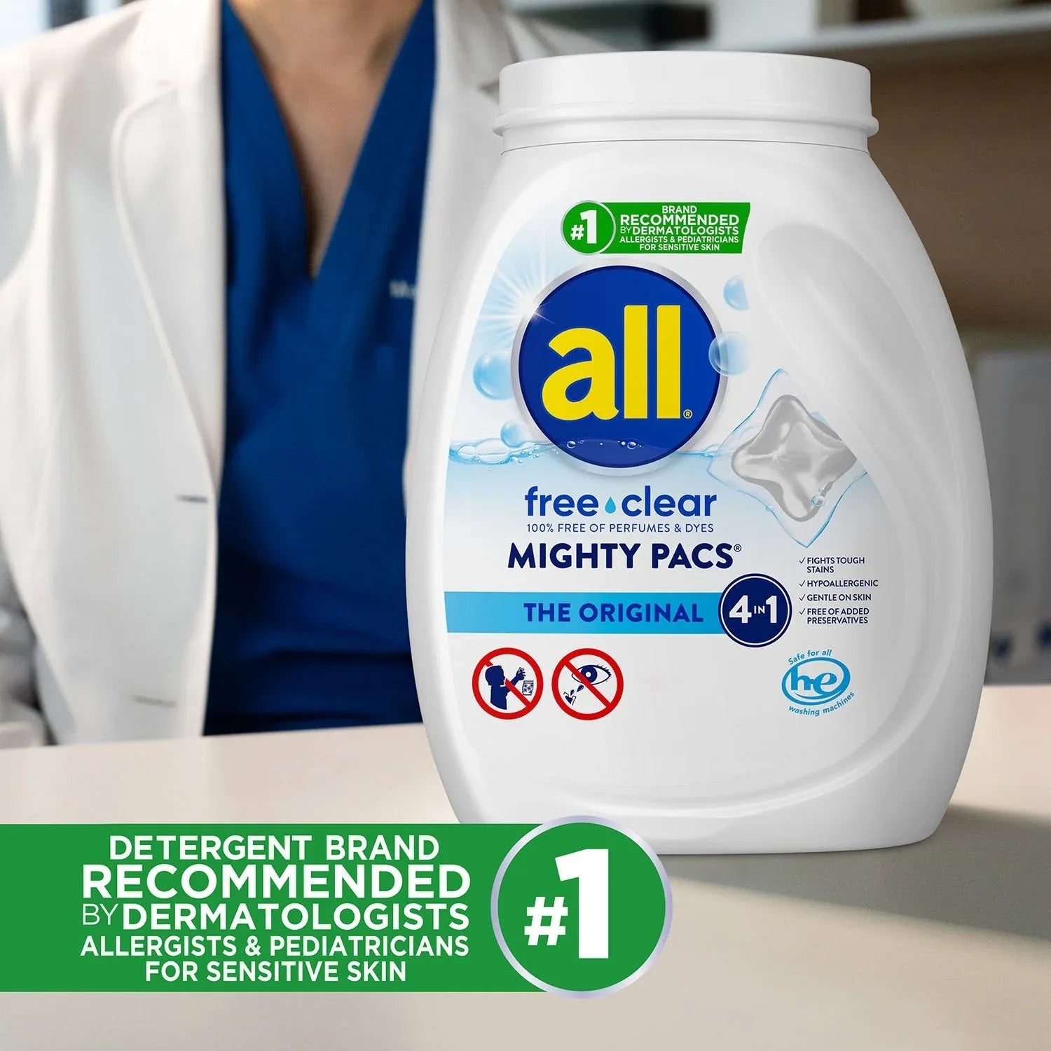 all free clear MIGHTY PACS Laundry Detergent Pacs, The Original, 120 ct. - USA MEGA SHOP