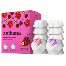 12-pack shower steamers box with flower pattern and wrapped steamer tablets