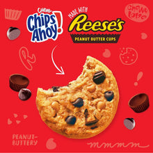 Red Chips Ahoy! bag with Reese's peanut butter cups and cookie graphic
