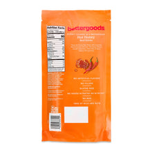 Bettergoods hot honey beef sticks bag back with nutrition facts and ingredient list