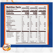 Nutrition Facts panel for Goldfish crackers: Cheddar, Colors, and Baby