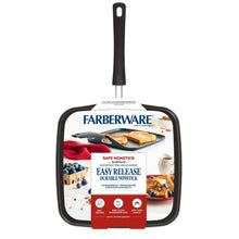 Farberware Easy Clean griddle pan retail package, black nonstick pan design