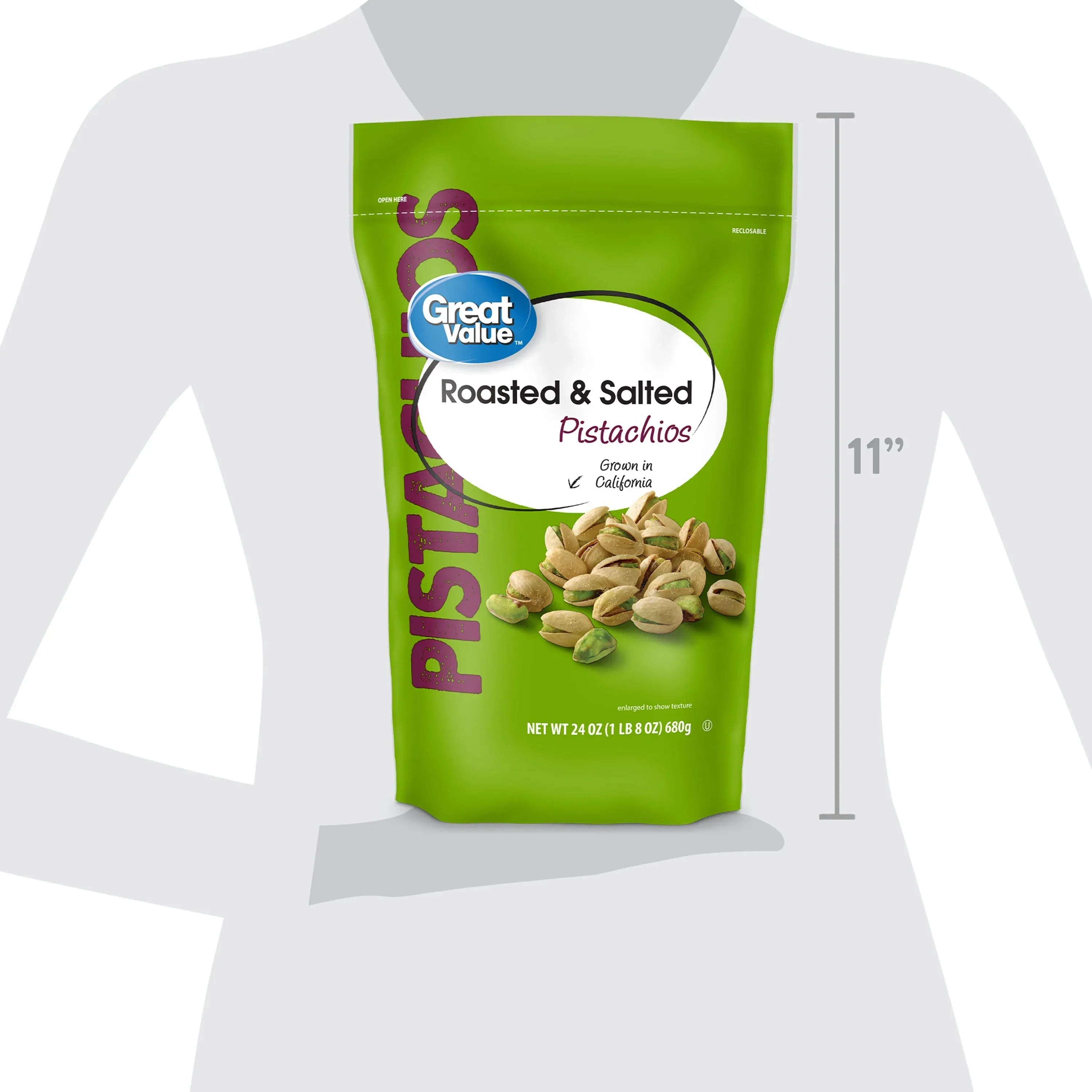 Great Value Roasted and Salted Pistachios, 24 oz